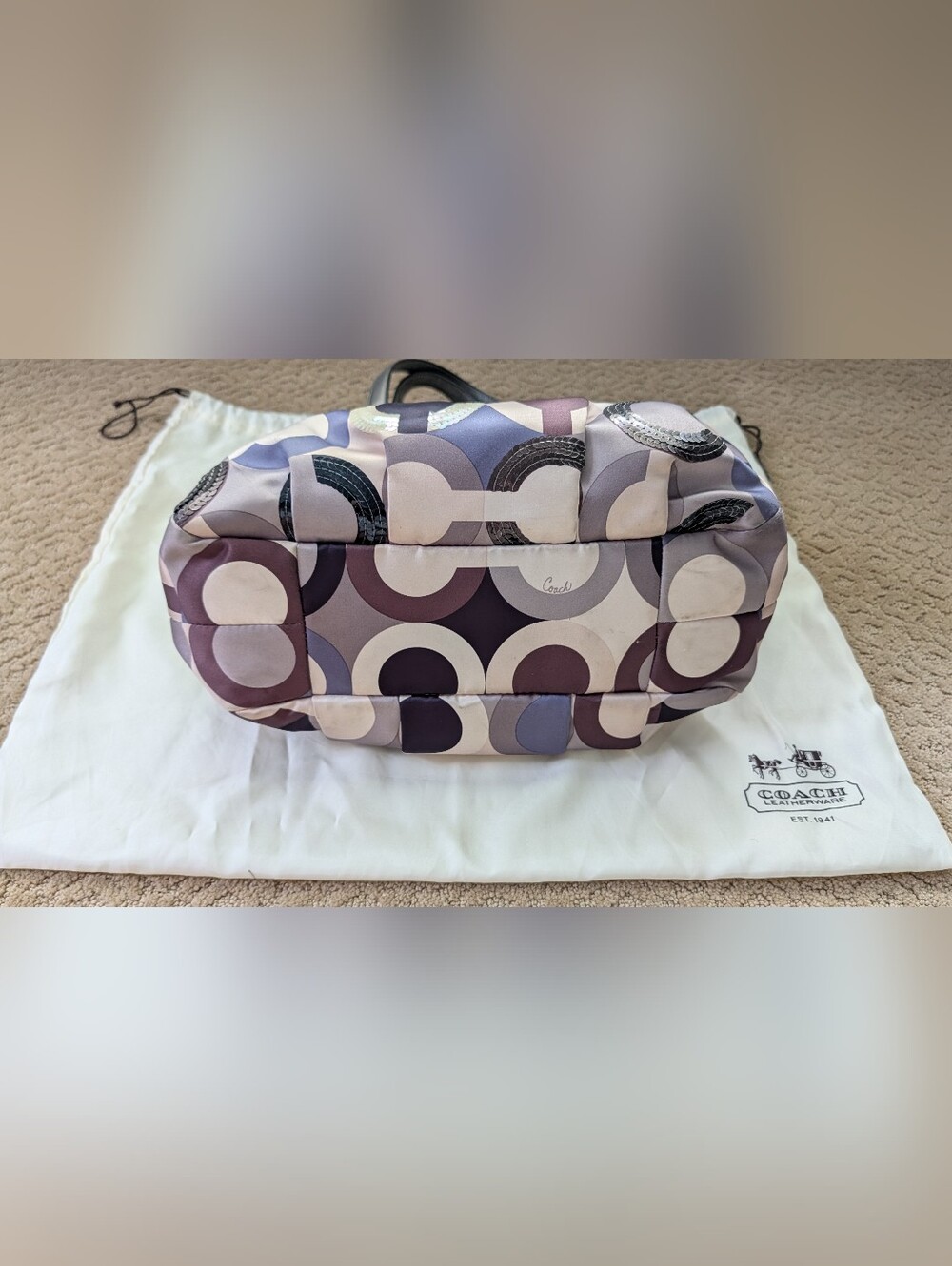 Coach Madison Op Art Sequin Maggie Bag |Style #19180| Original Owner | Box Set - Picture 5 of 8